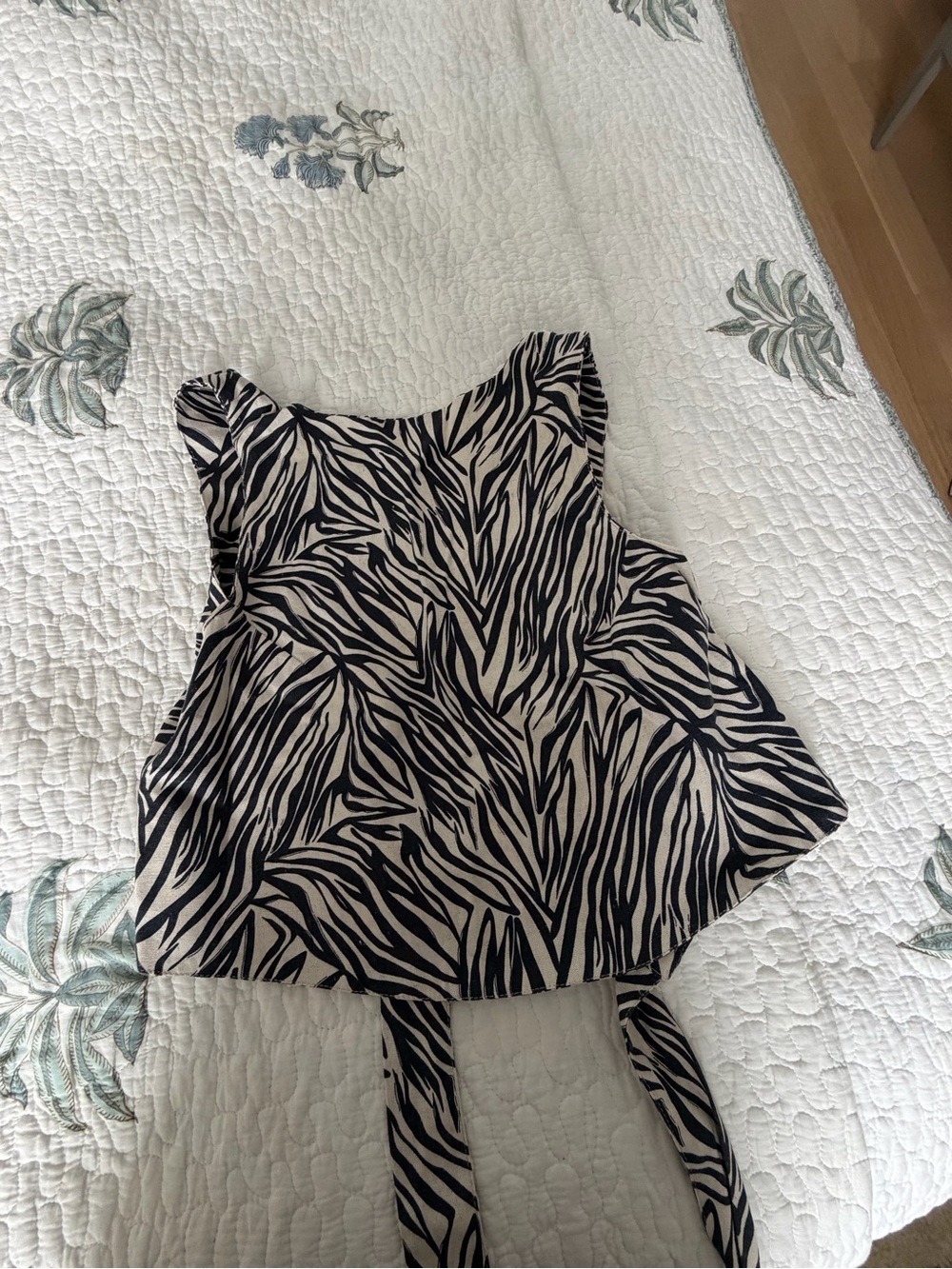 Zara Black and Cream Zebra Print Camisole